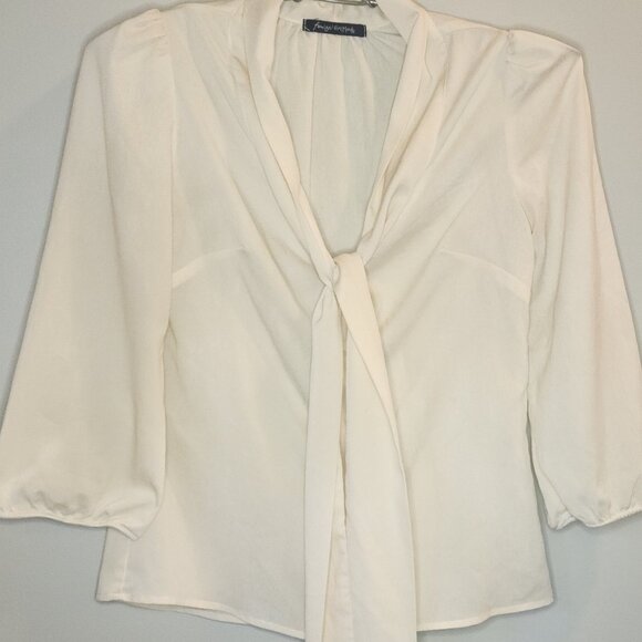 Foreign Exchange Cream Tie-Front Blouse - Picture 1 of 6